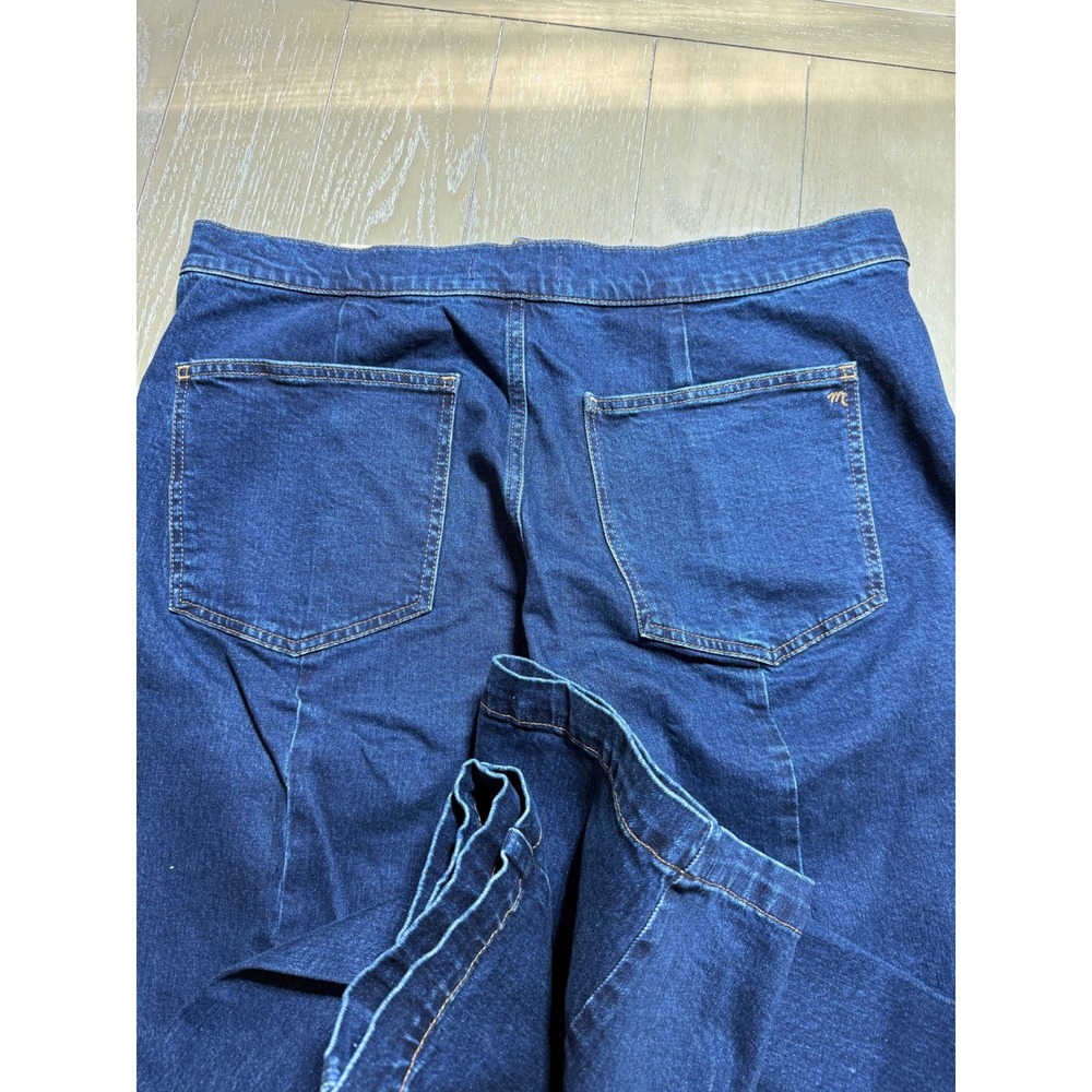 Madewell Emmett Wide-Leg Jeans Womens 33 Blue High Rise Dark Wash Stretch Denim - Picture 9 of 14
